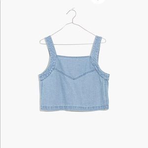 Madewell Denim Crop Tank Top in Bigham Wash